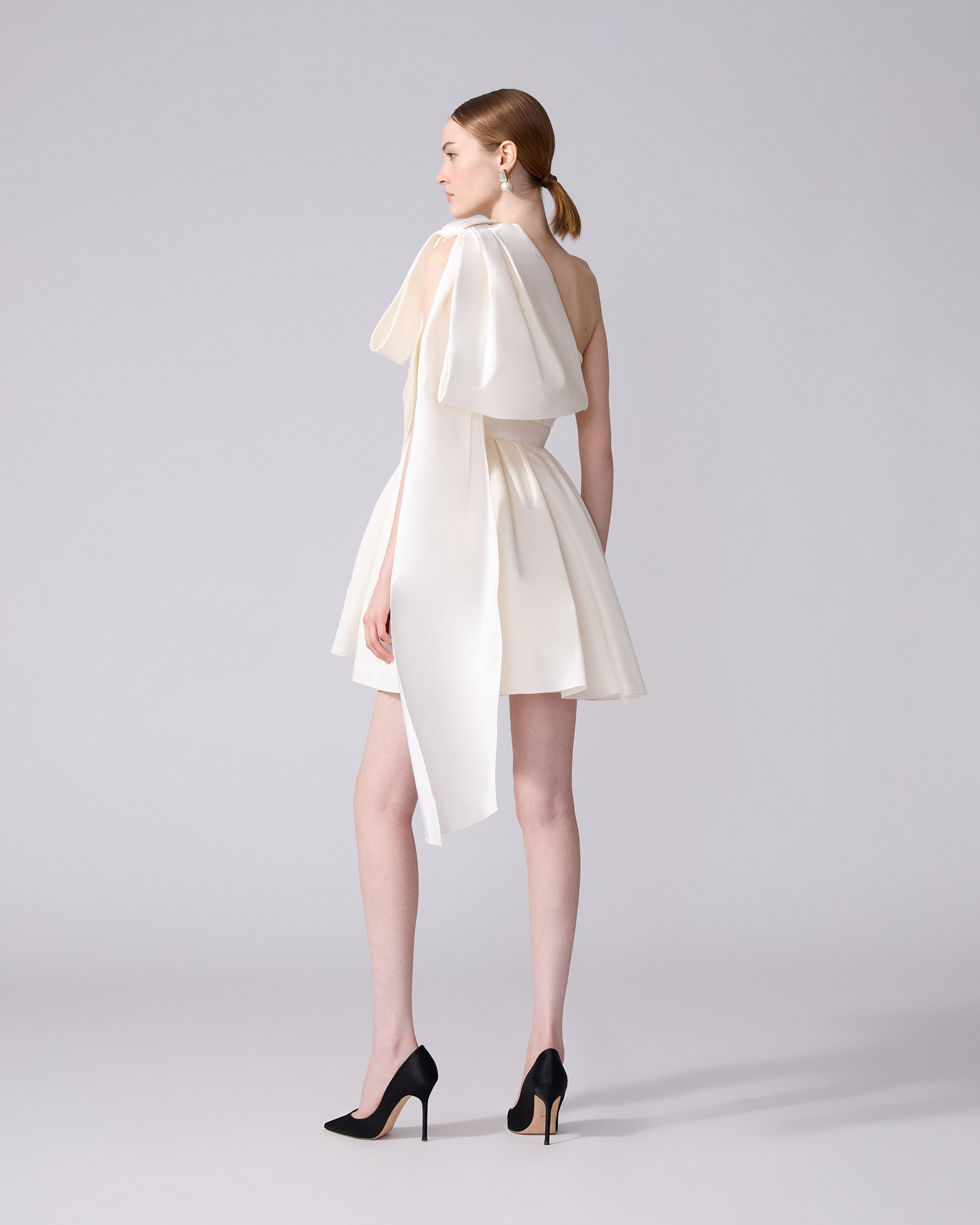 One Shoulder Bow Dress - 3