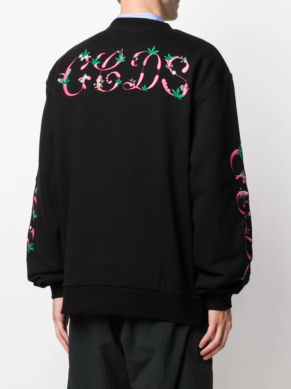 embroidered logo floral sweatshirt - 4