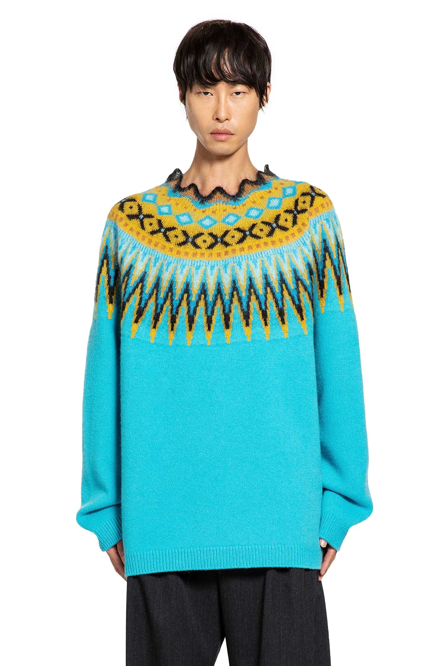 Crewneck Sweater Wool Mohair Blend - 1