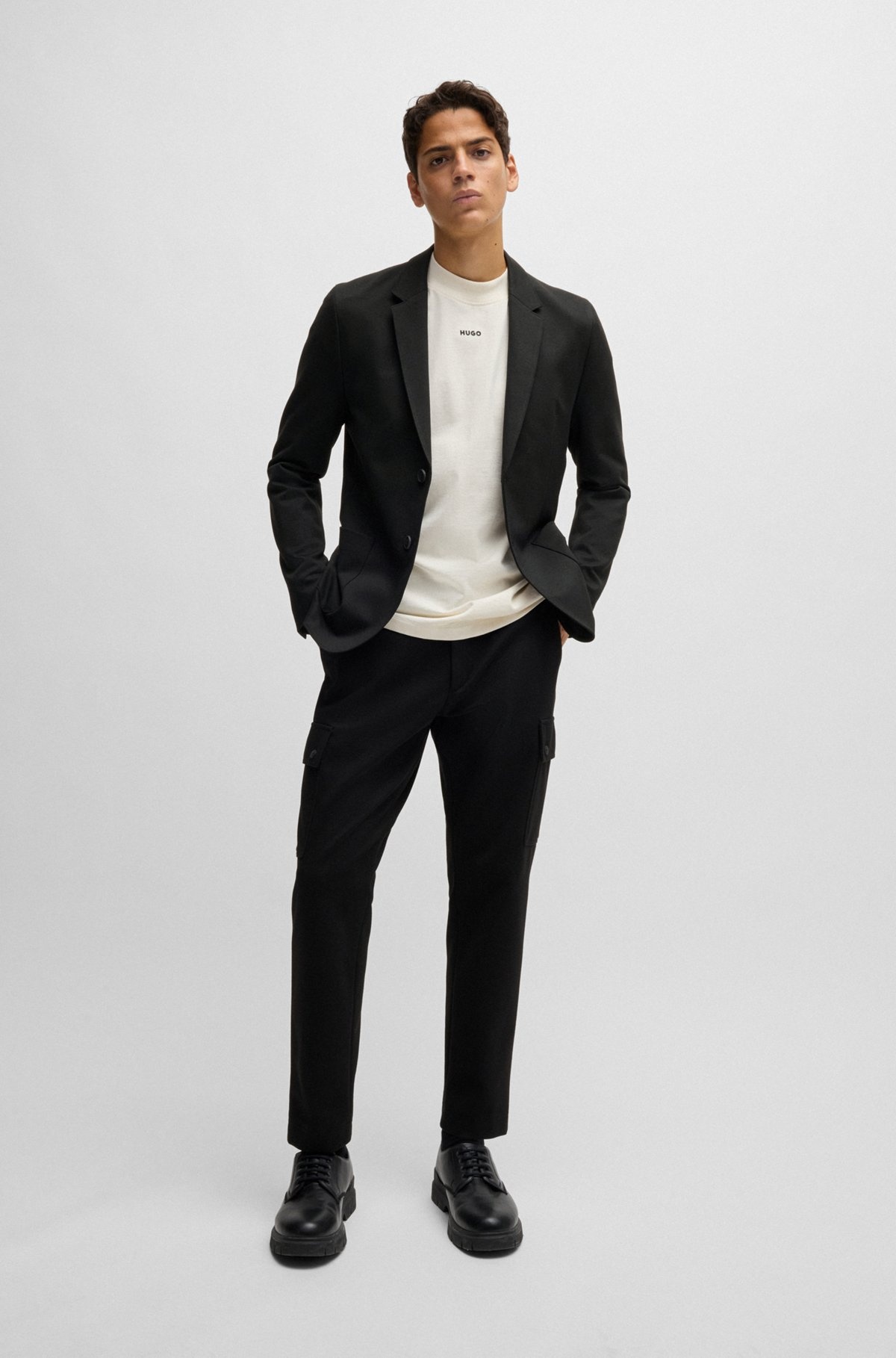SLIM-FIT JACKET IN PERFORMANCE-STRETCH JERSEY - 3
