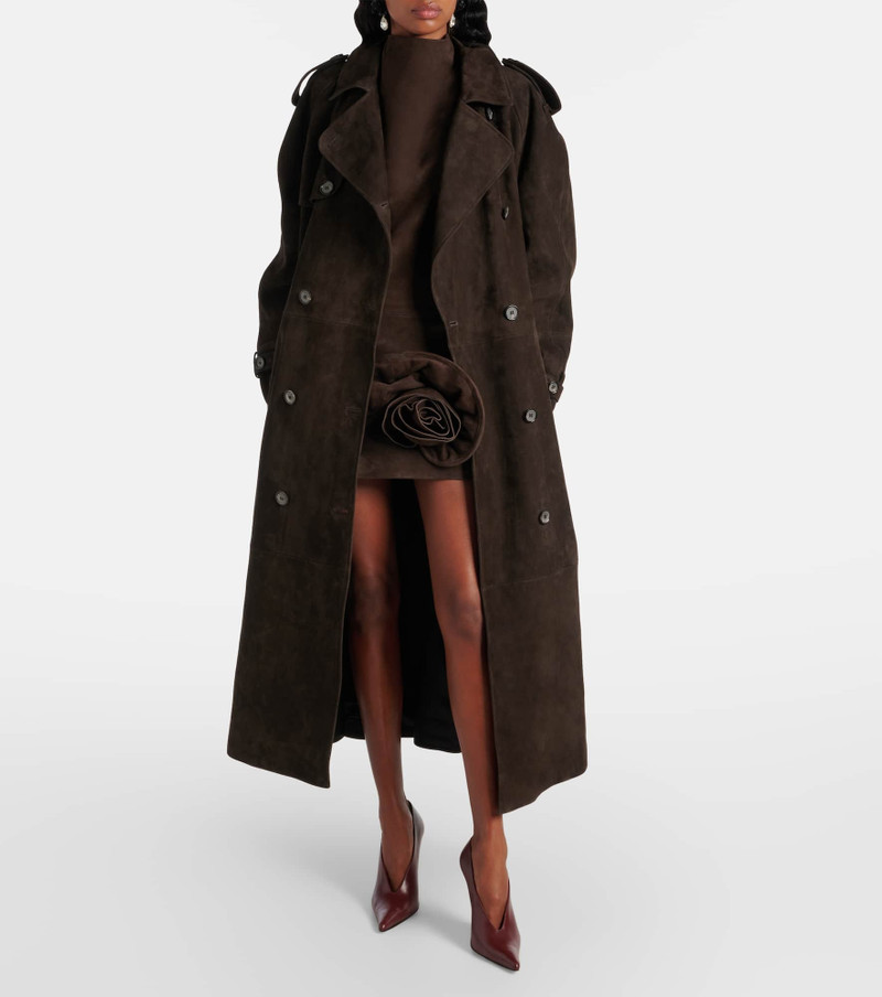 MAGDA BUTRYM Double-breasted suede trench coat outlook