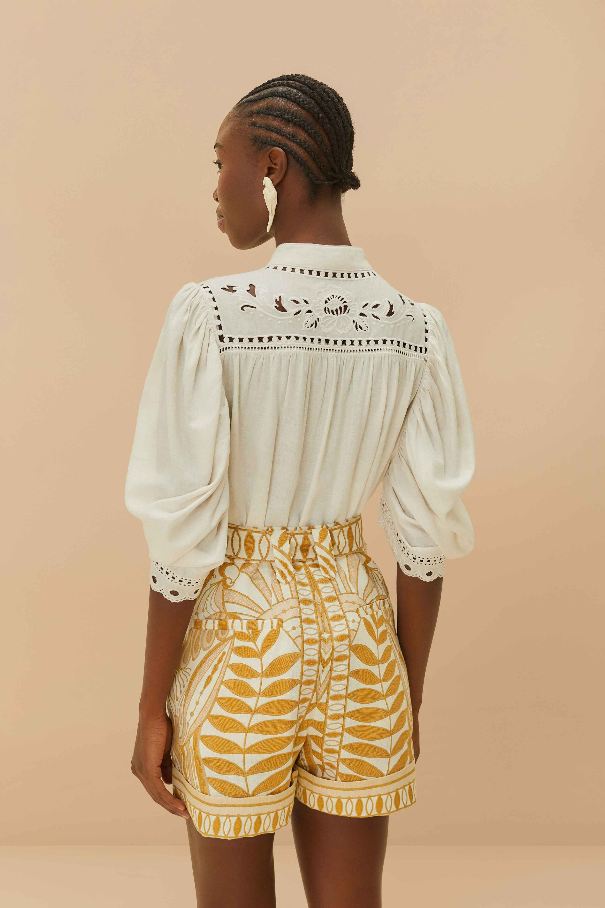 Off-White Lace Nature Shorts - 3