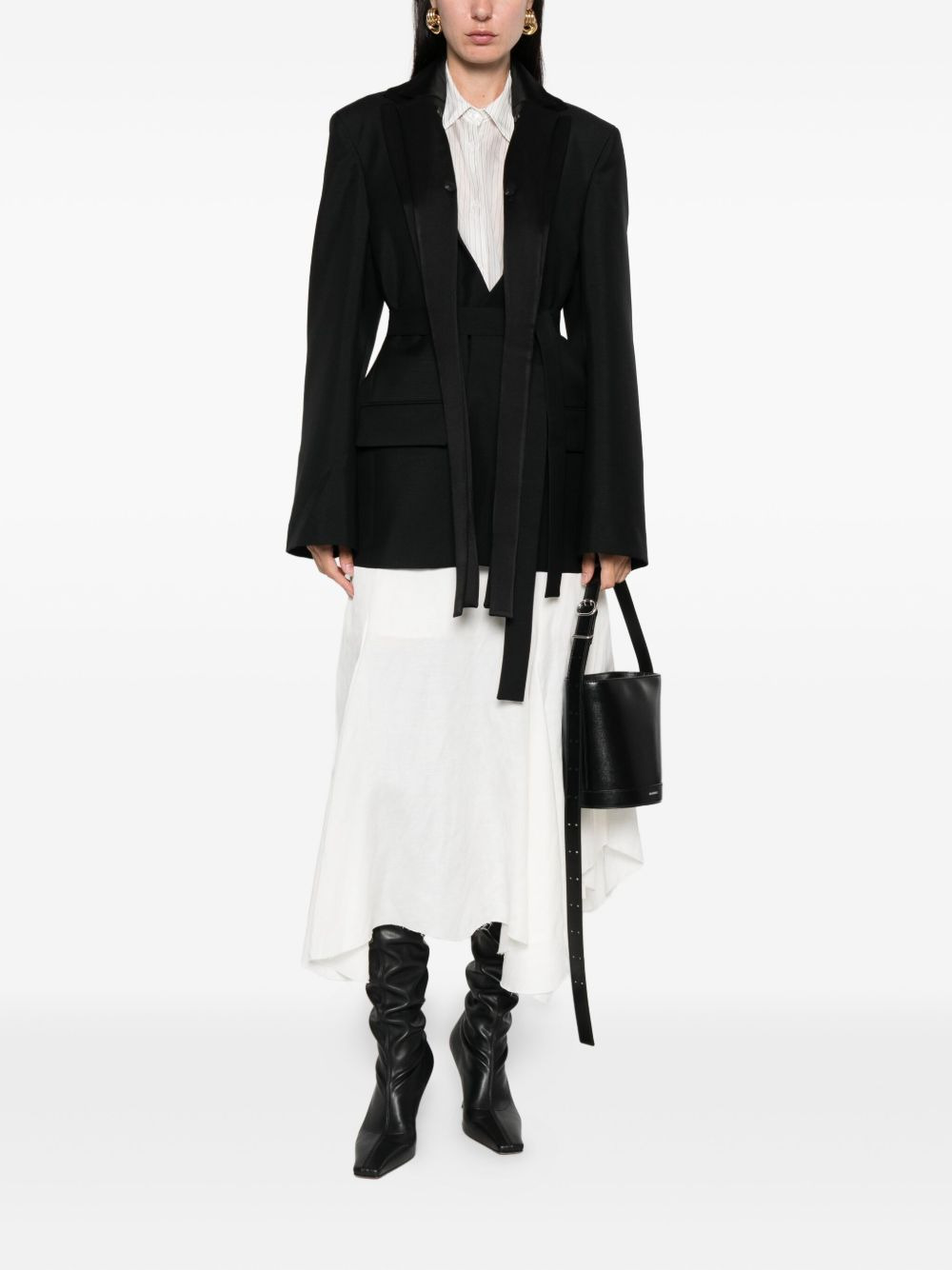 shawl-lapel wool jacket - 2