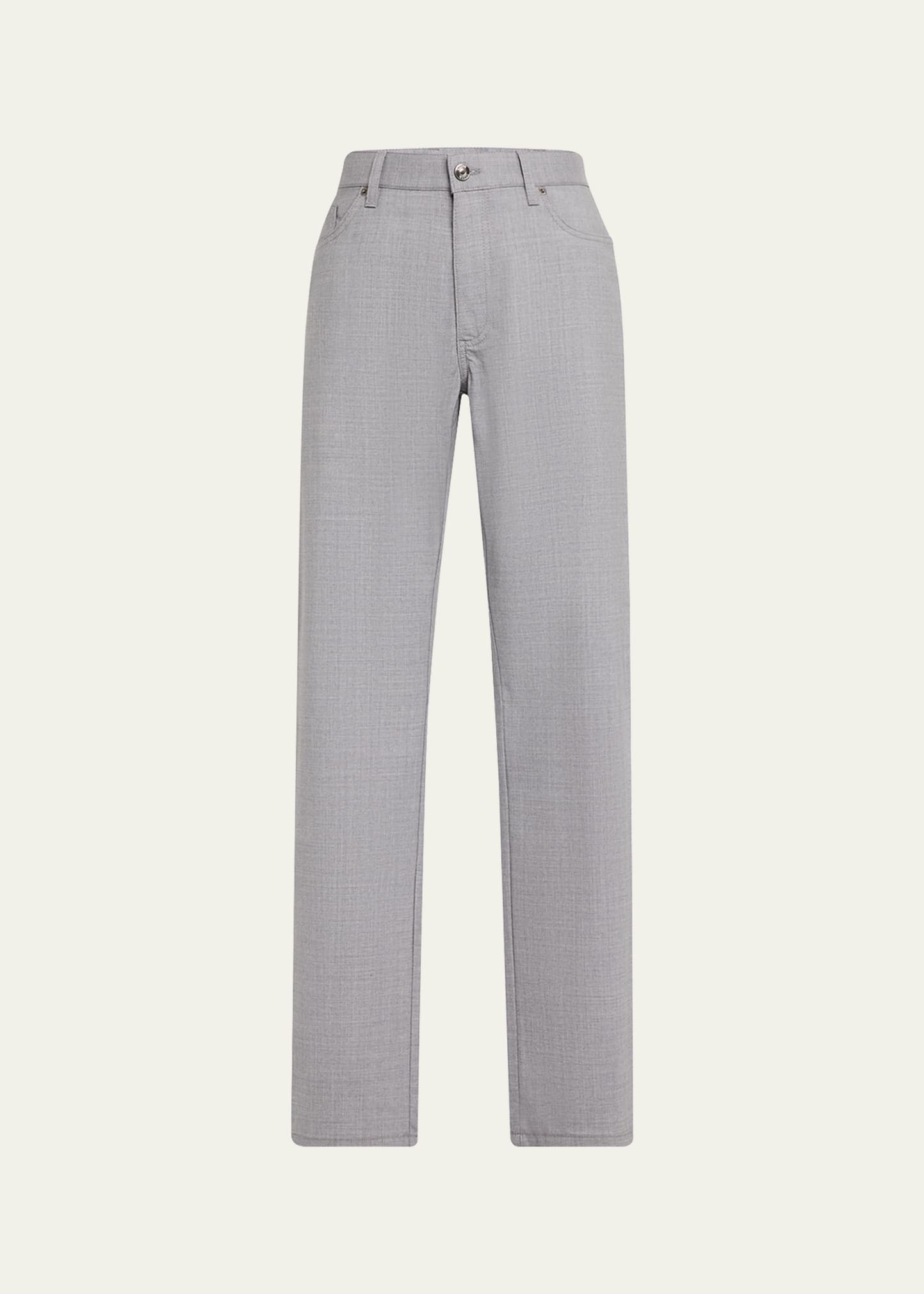 Men's Wool Five-Pocket Pants - 1