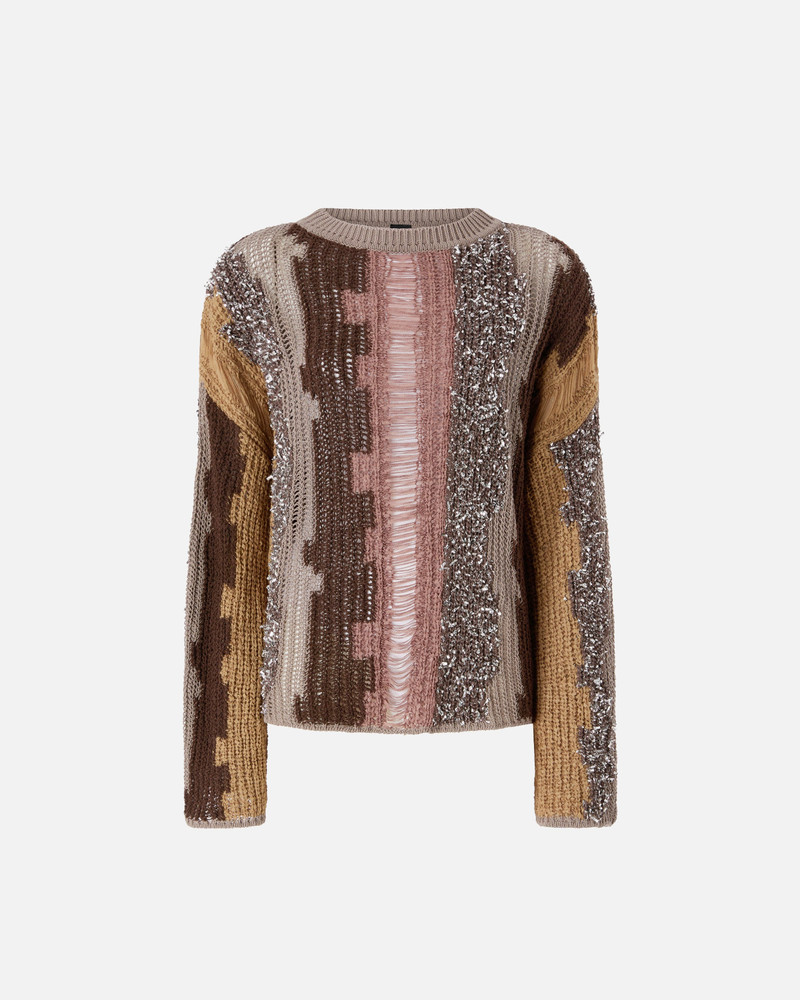 SWEATER WITH INLAYS IN CONTRASTING YARN 1