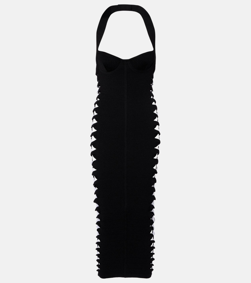 Cutout halterneck jersey midi dress 1