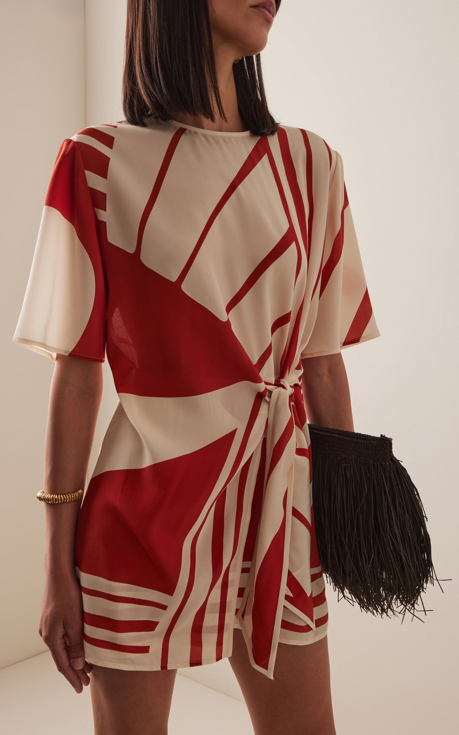 Exclusive Riviera Calla Silk Crepe de Chine Mini Dress orange - 2
