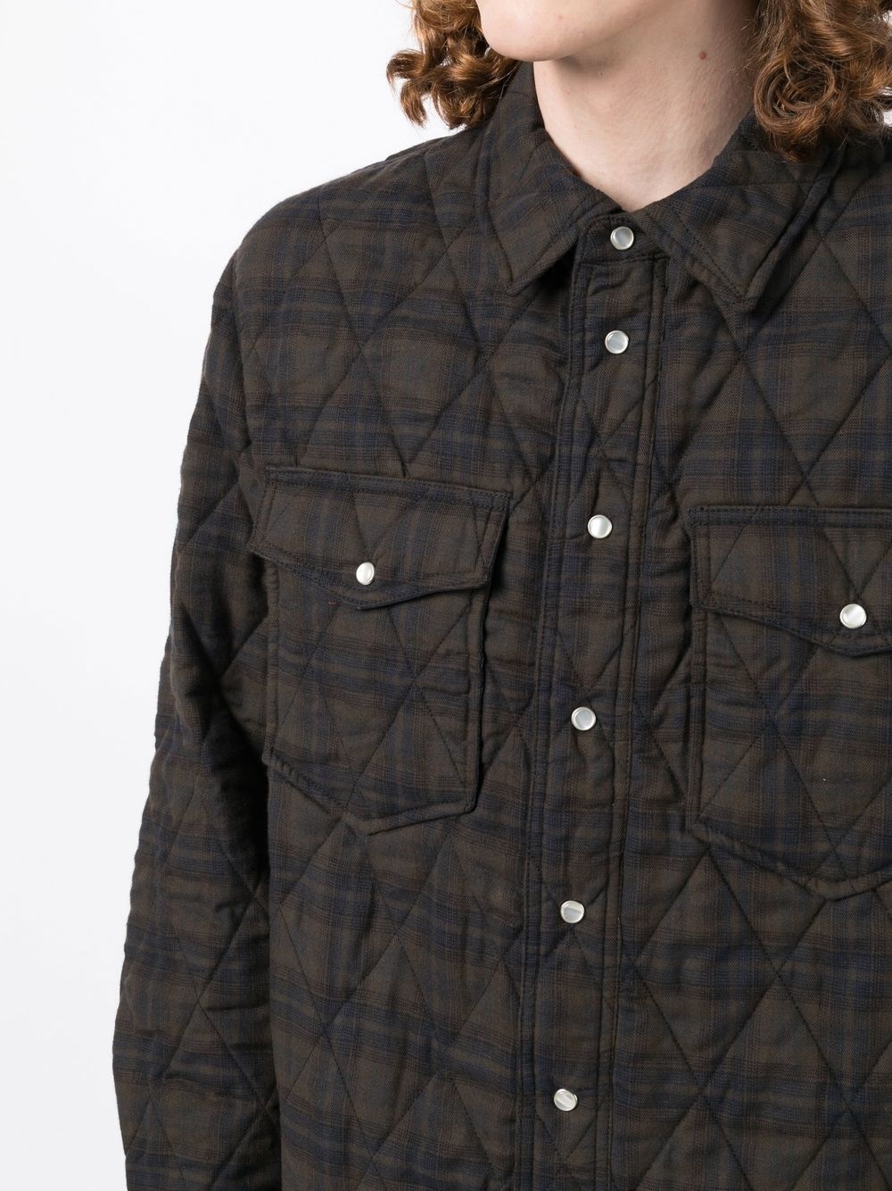 check-print two-pocket shirt jacket - 5