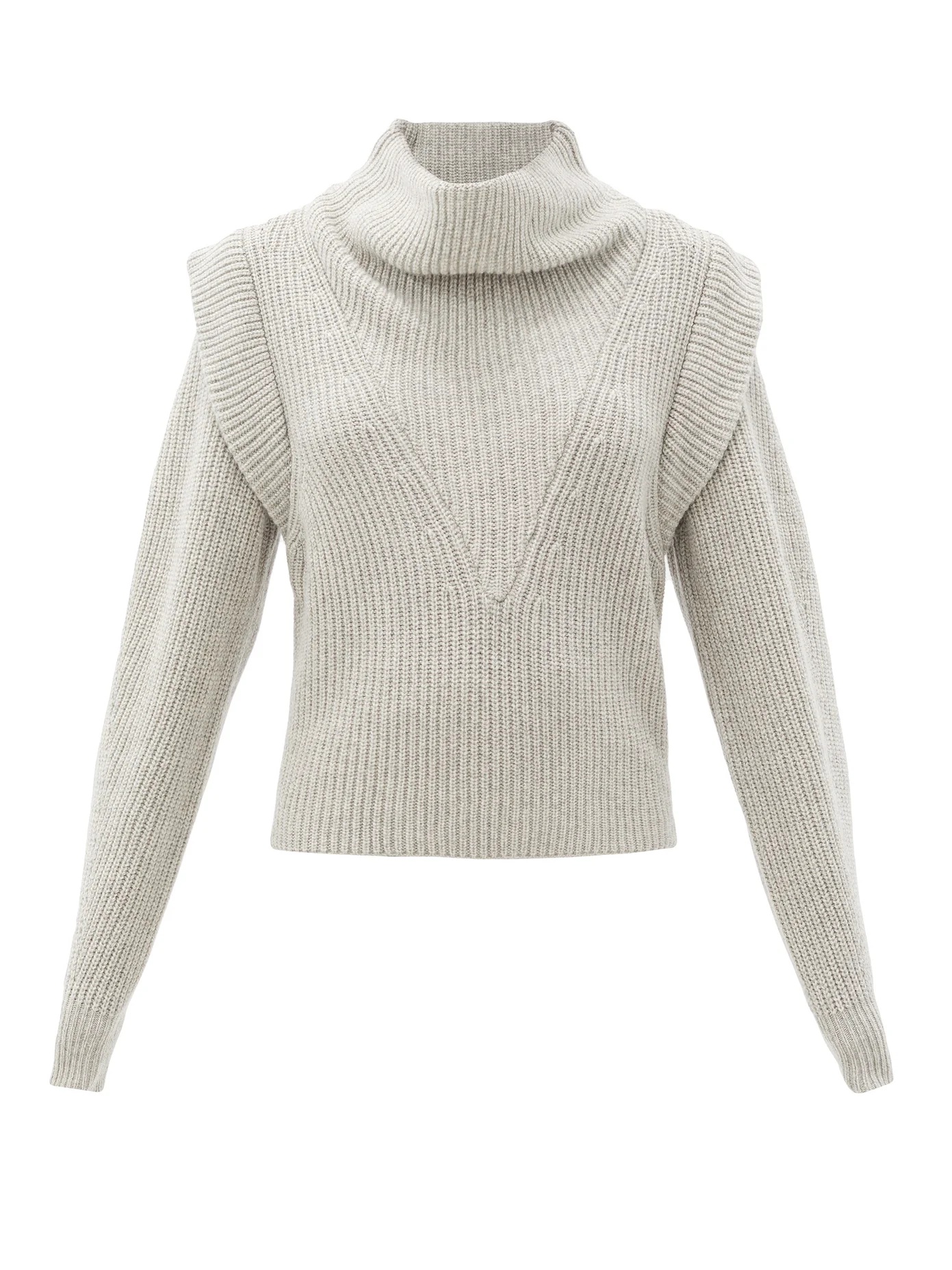 Poppy exaggerated-shoulder wool & cashmere sweater - 1