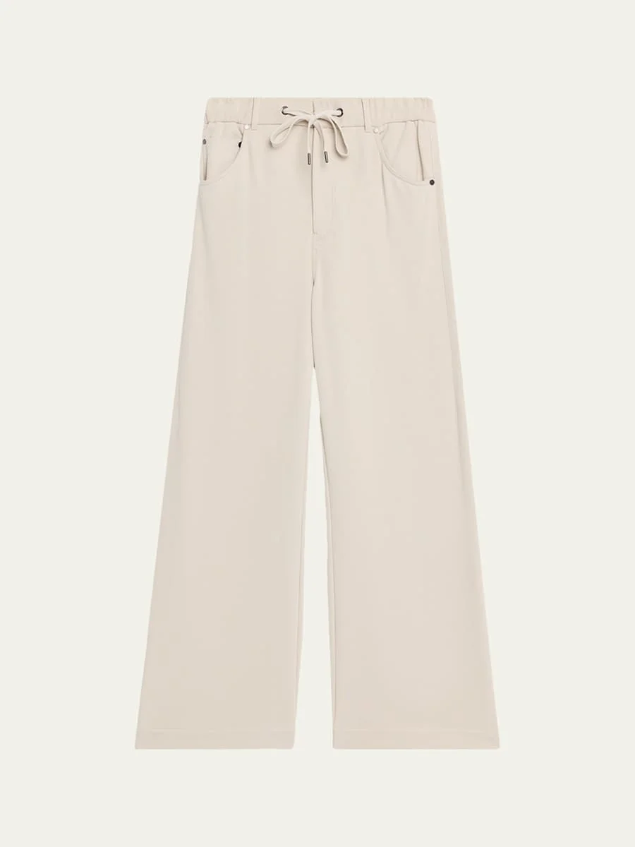 Wide-Leg Knit Trousers - 1