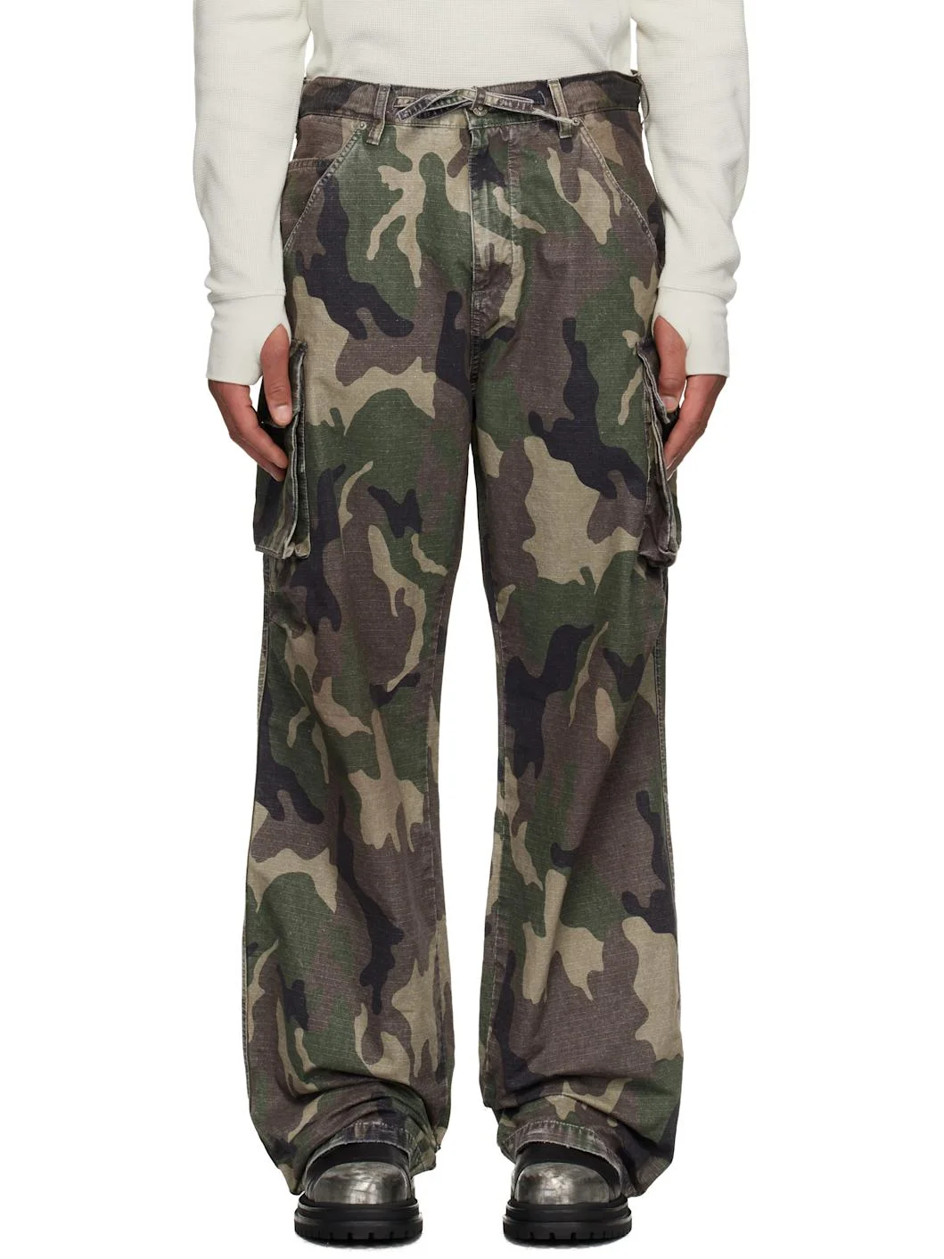 Khaki Camo Cargo Pants - 1