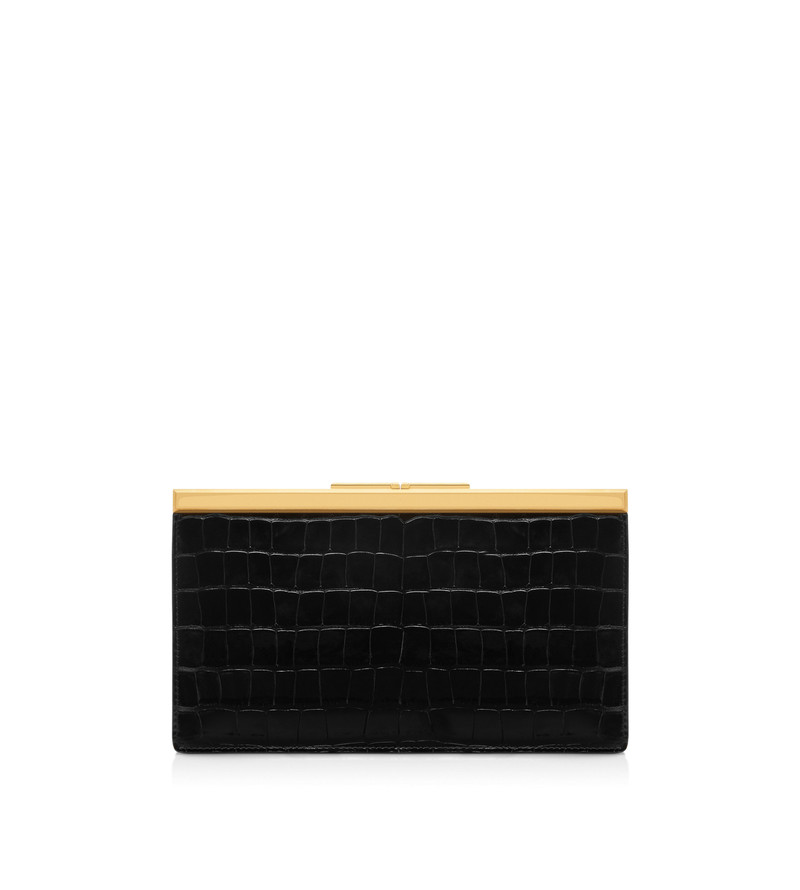 PRINTED CROC LEATHER LUX CLUTCH 3