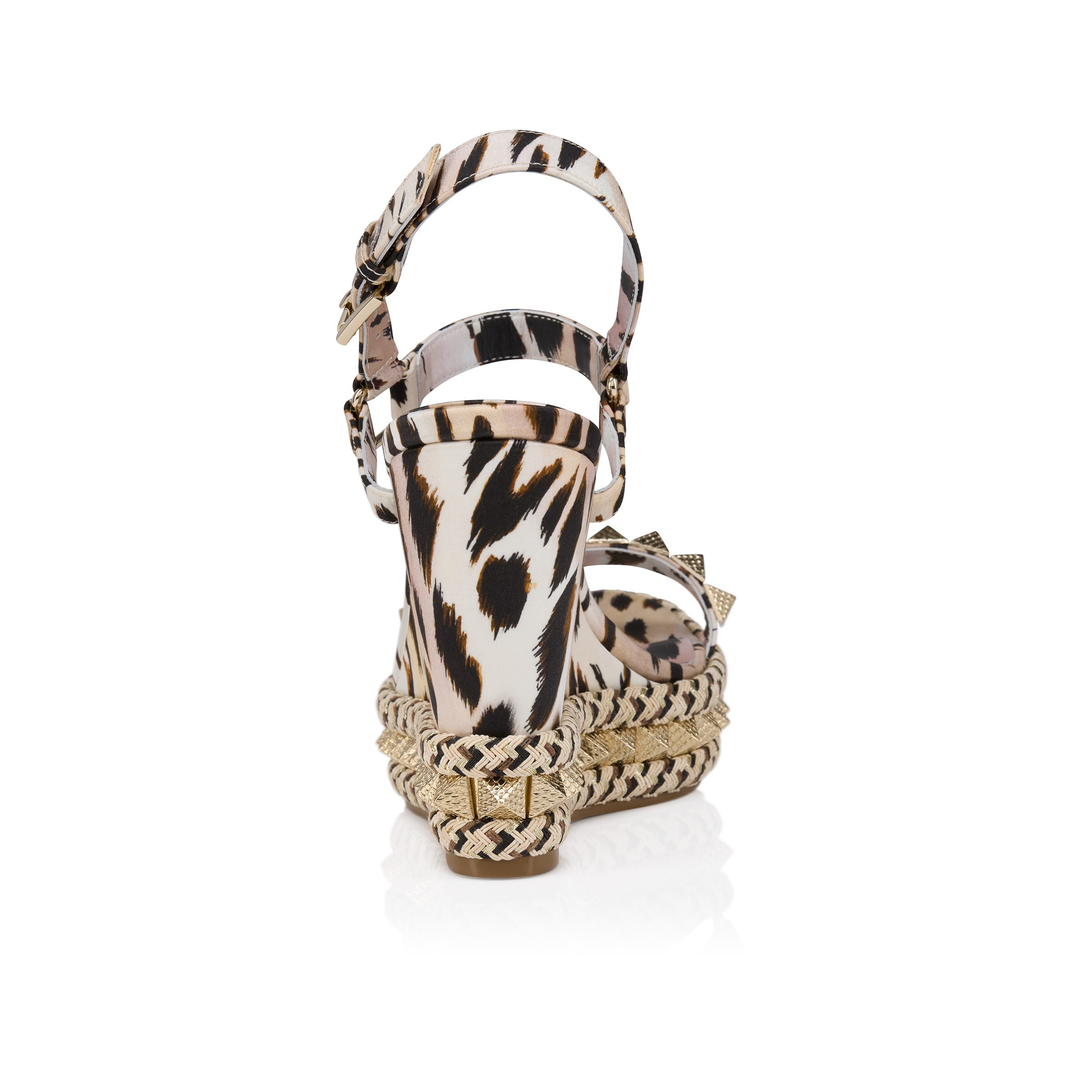 サンダル・ミュール Pyraclou 110 leopard-print satin espadrilles Christian Louboutin Pyraclou 110 Leopard-Print Satin