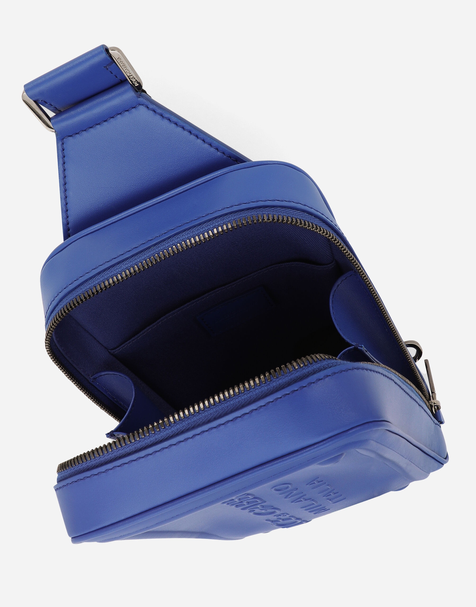 Calfskin belt bag with raised logo - 4