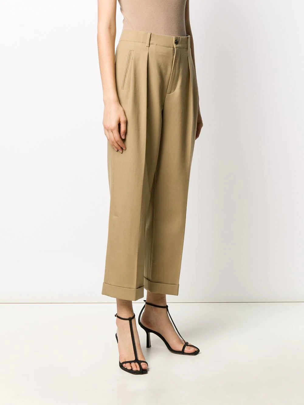 cropped high-waisted trousers - 3