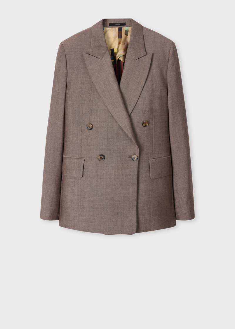Women's Brown Mohair-Wool Blazer 1