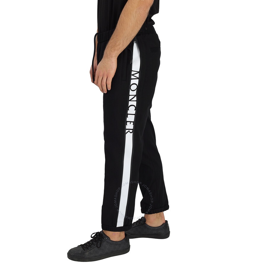 Moncler Men's Black Stretch Cotton Striped Trousers - 4