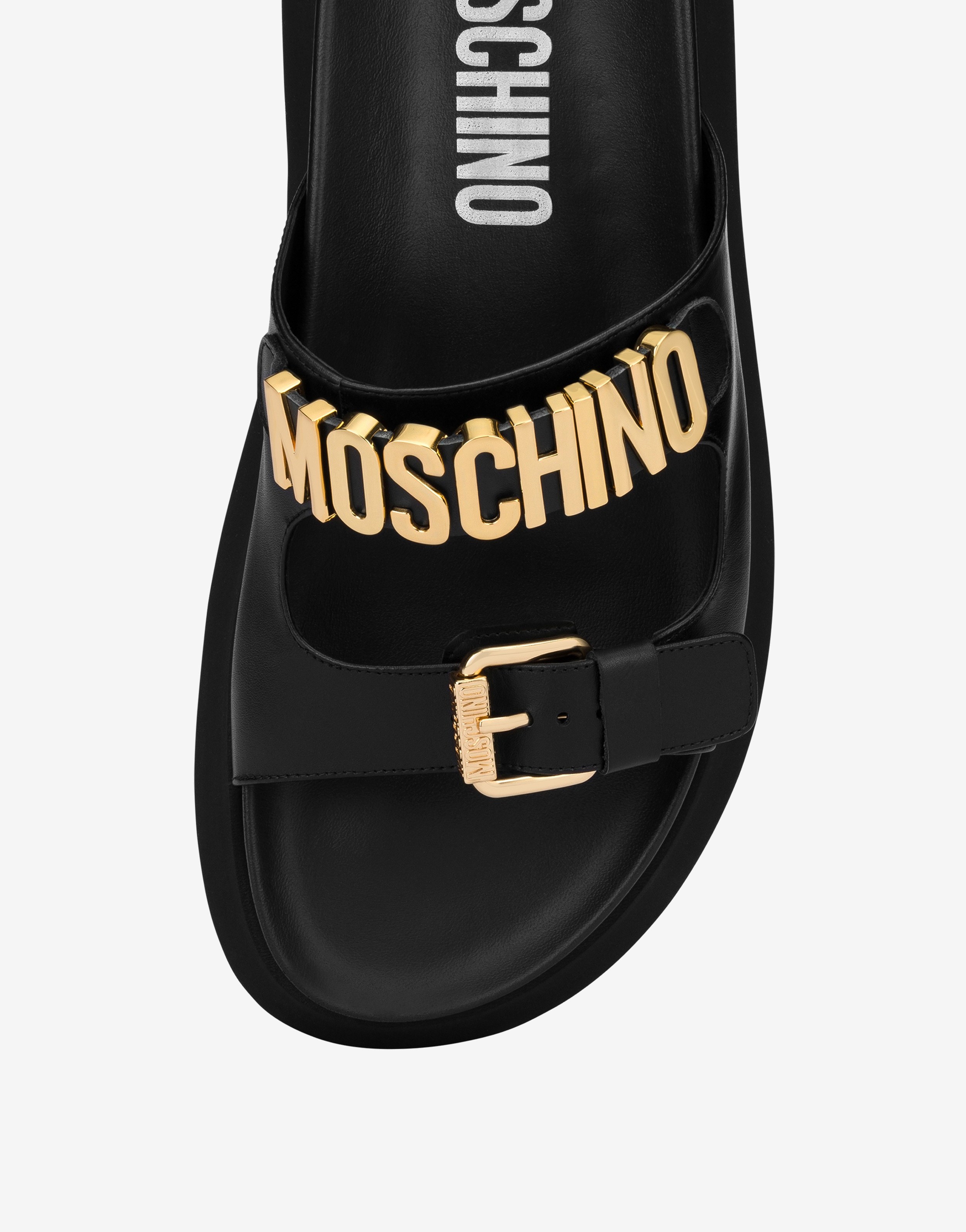 LETTERING LOGO CALFSKIN SANDALS - 4