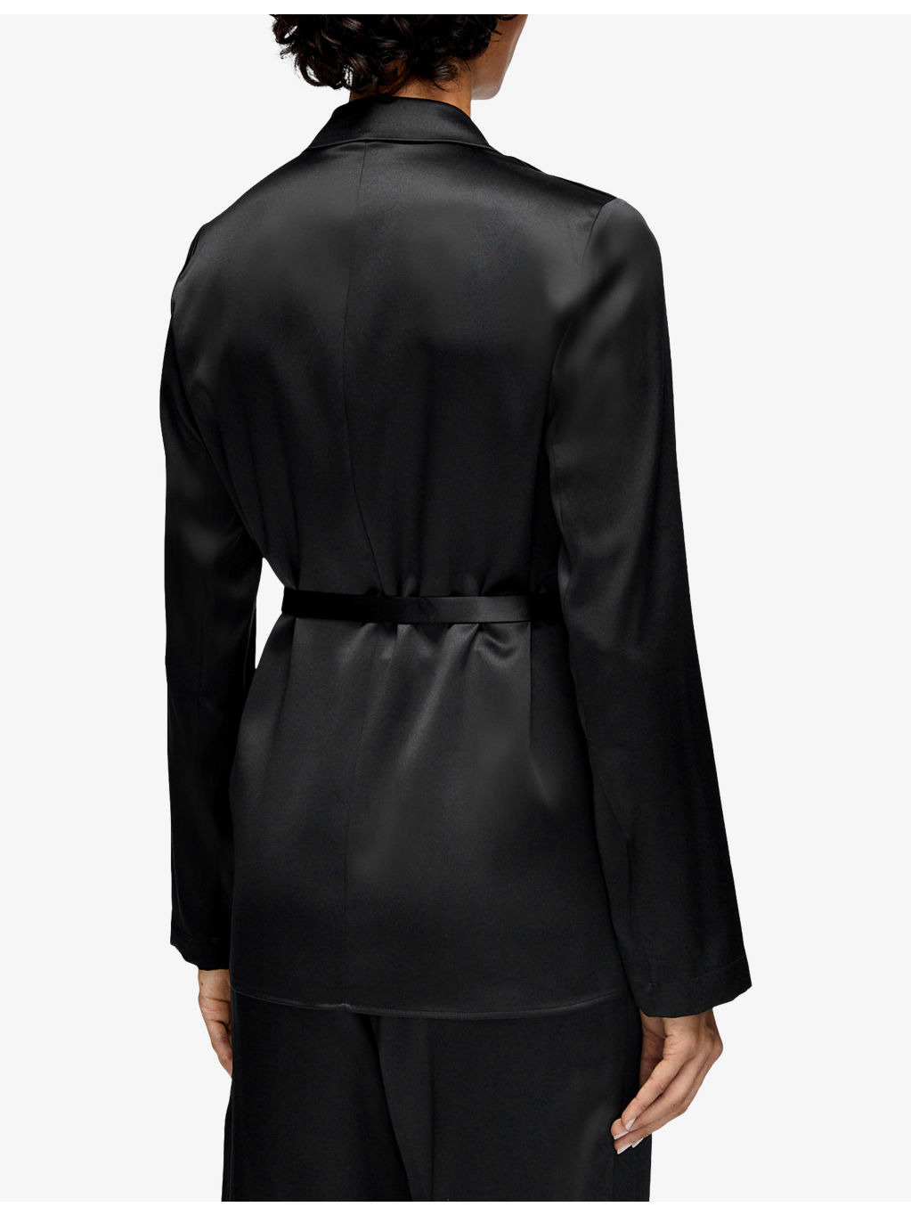 Joubert Belted-Waist Double-Breasted Silk Blazer - 4
