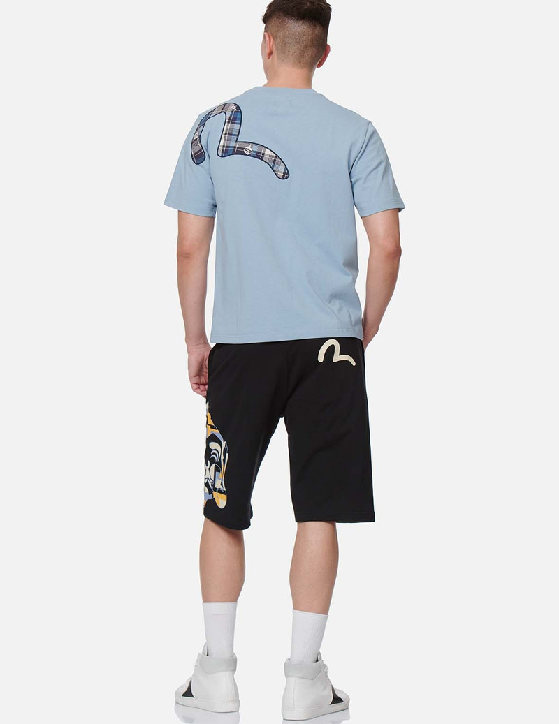 EVISU COLOR-BLOCKING GODHEAD PRINT SWEAT SHORTS outlook