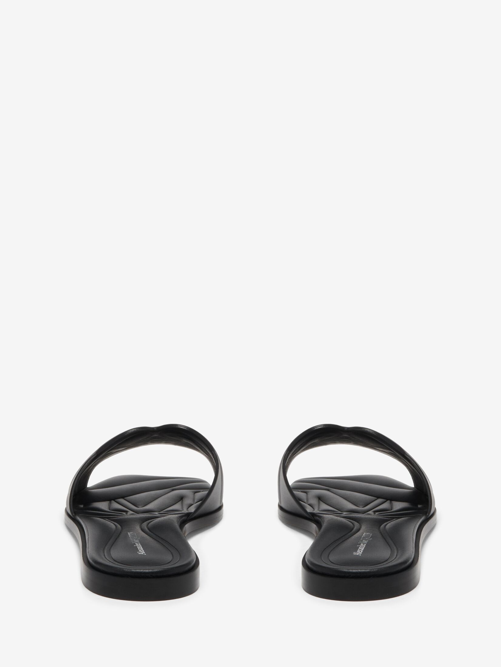 Women's Seal Flat Slide Sandal in Black - 3