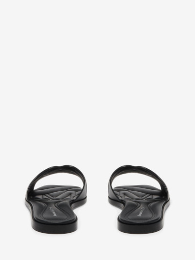 Alexander McQueen Women's Seal Flat Slide Sandal in Black outlook