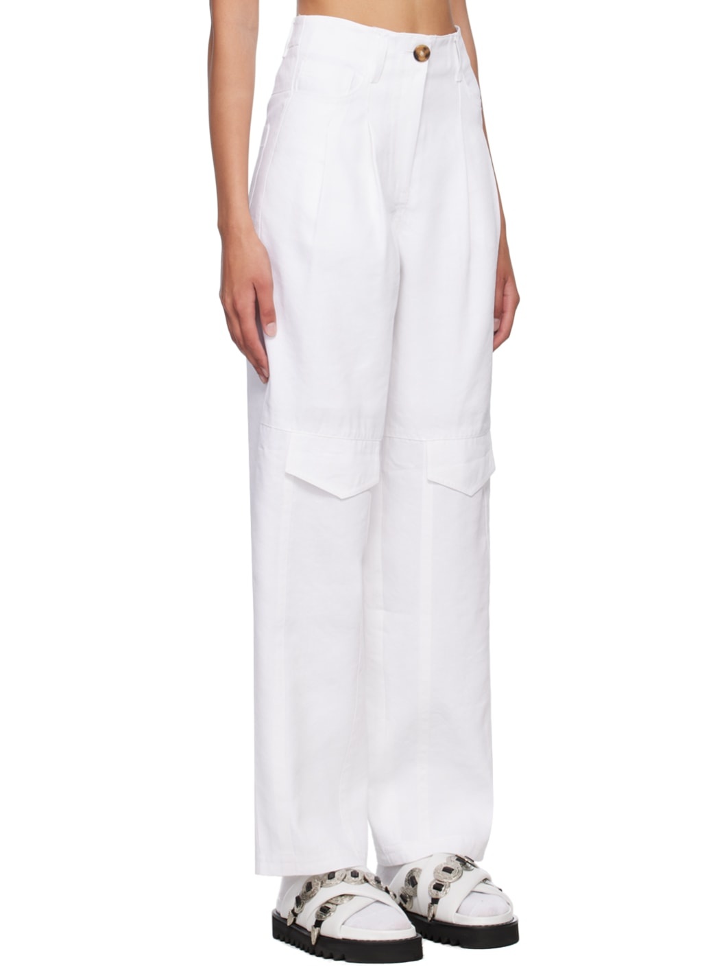 White Pocket Trousers - 2