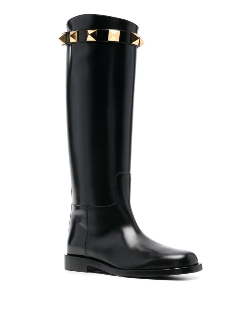 25mm Rockstud embellished knee-high boots - 2