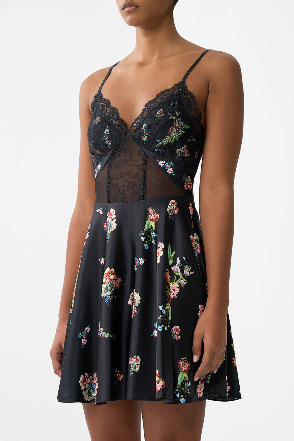 SPLICED LACE MINI DRESS - 5