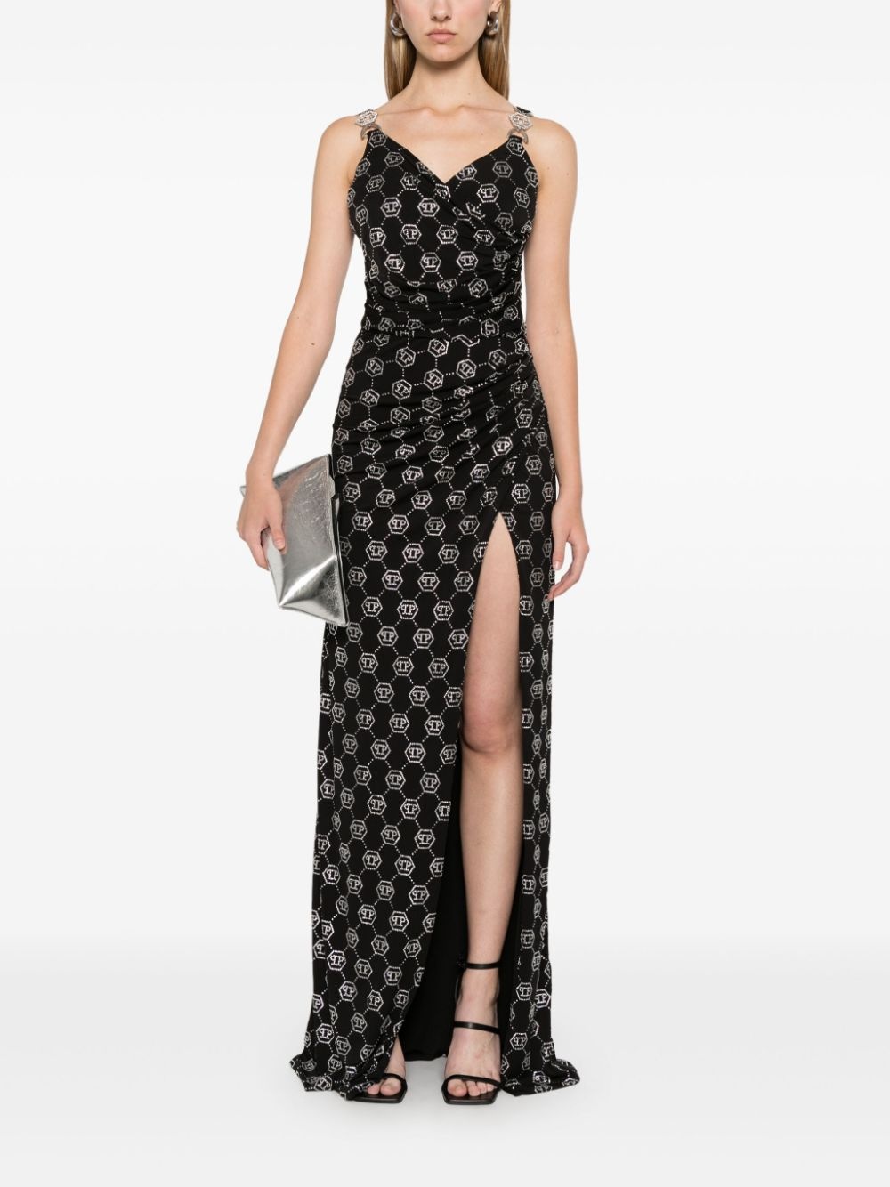 logo-appliqué maxi dress - 2