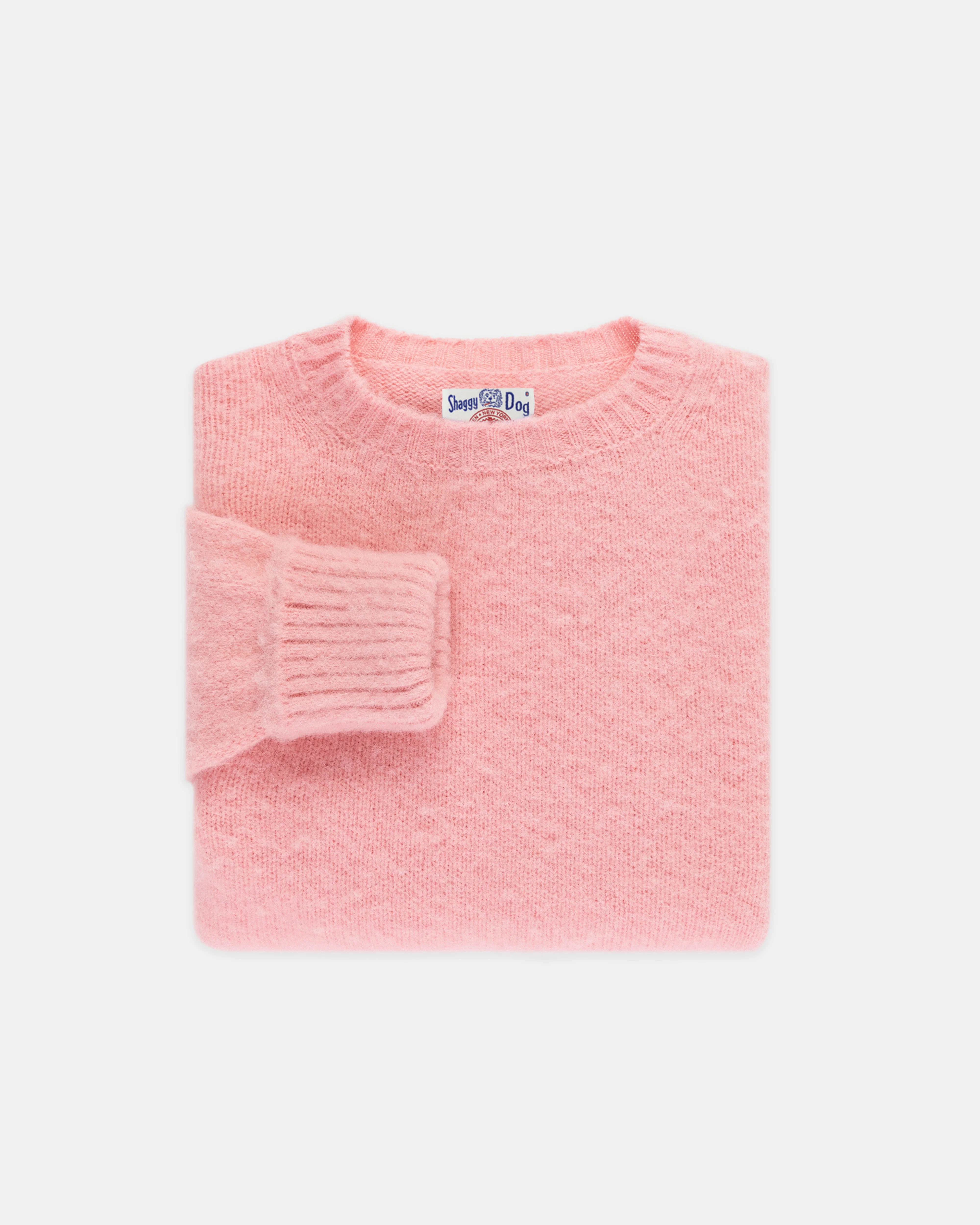 MADE-IN-SCOTLAND PINK SHAGGY DOG SWEATER - CLASSIC FIT - 1