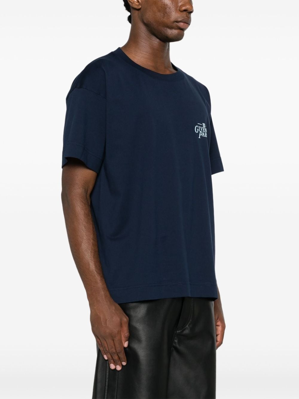 Tシャツ・カットソー Givenchy Navy Short-Sleeved T-Shirt With Logo Givenchy Short sleeve t-shirts for Men | Online Sale up to