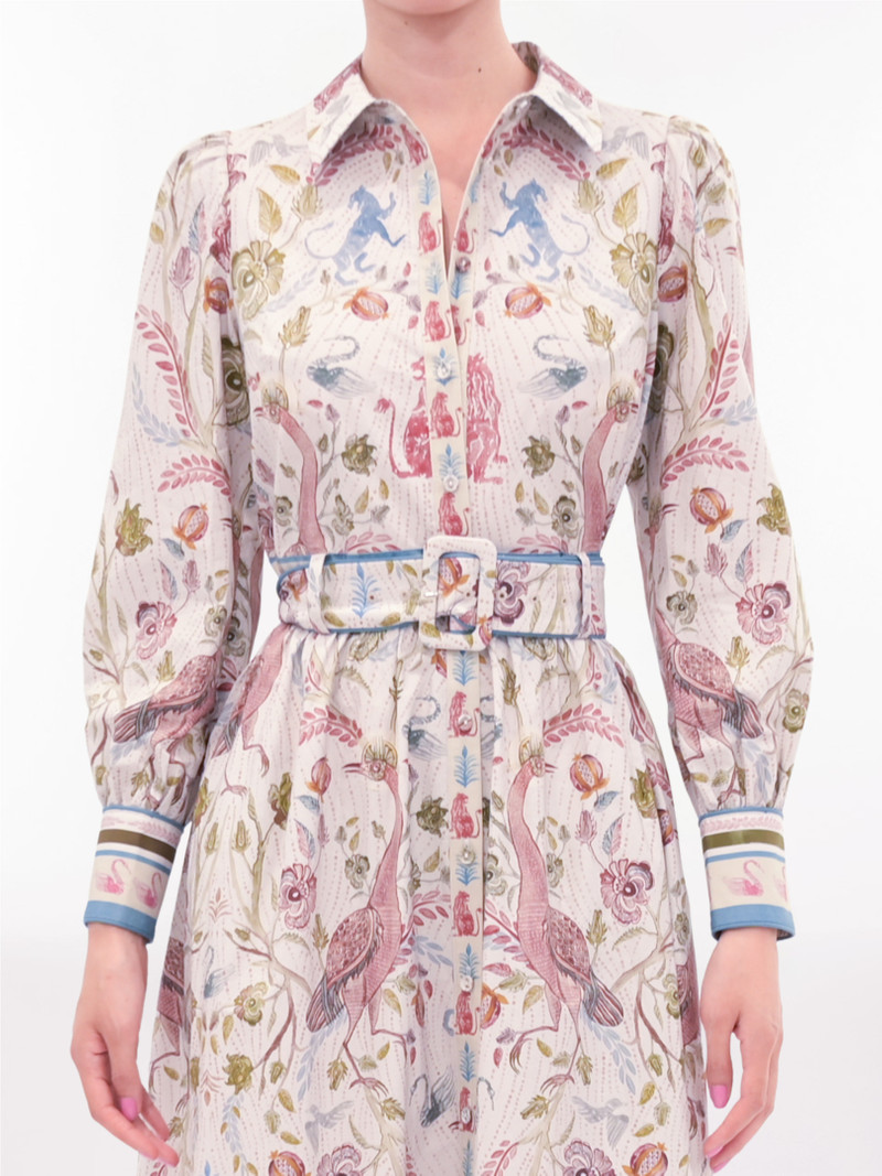 Marchesa COTTON POPLIN COLLARED MAXI DRESS outlook