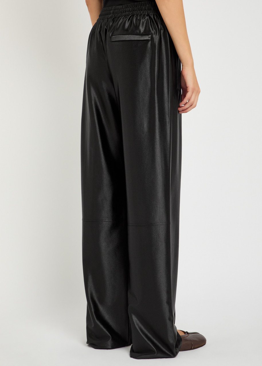 Alexanderwang.t Relaxed Logo-embroidered Satin Track Pants - 3