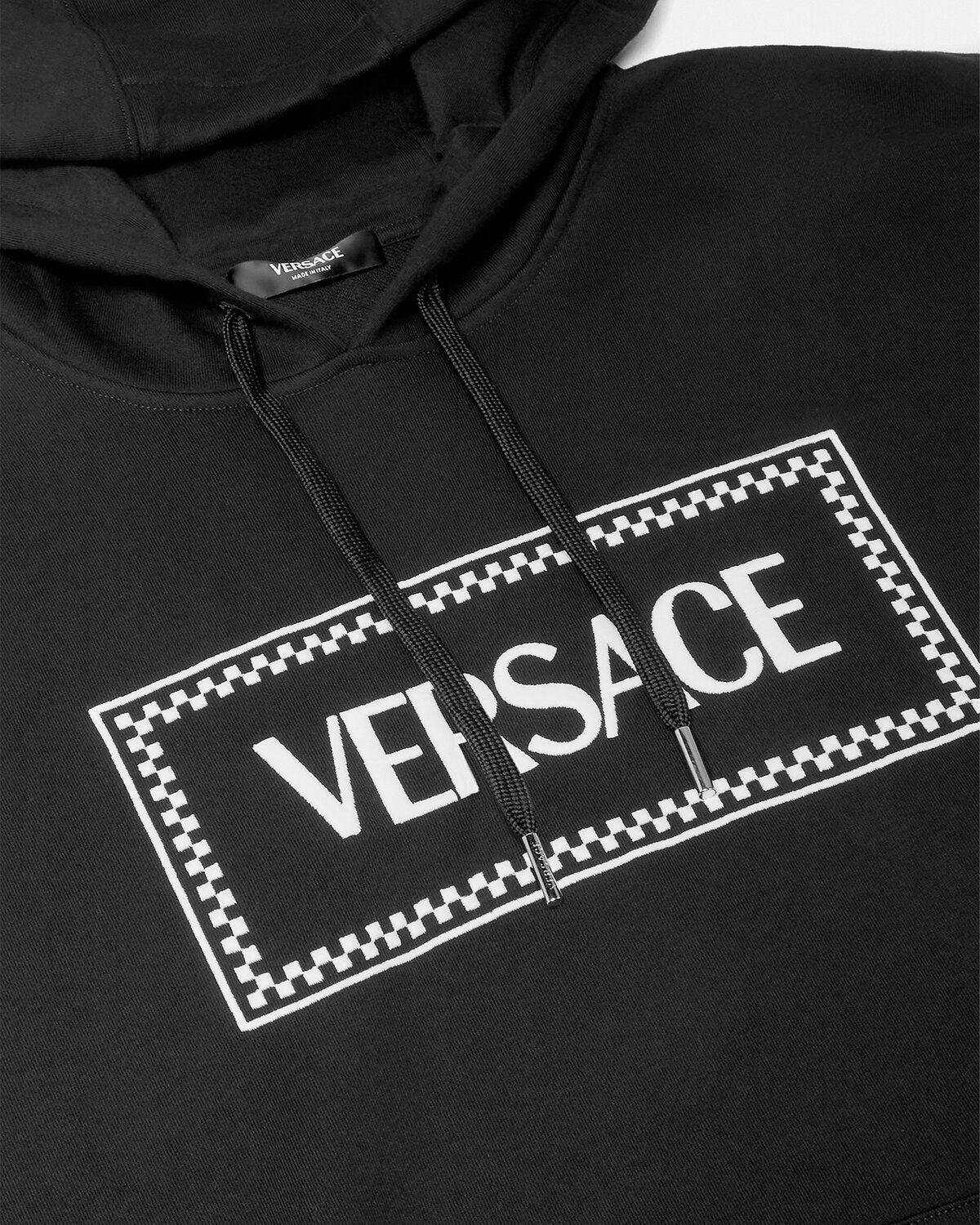 【関税込み】versace 90s Vintage Logo' hoodie Versace 90s Vintage logo-embroidered Hoodie | Black | FARFETCH