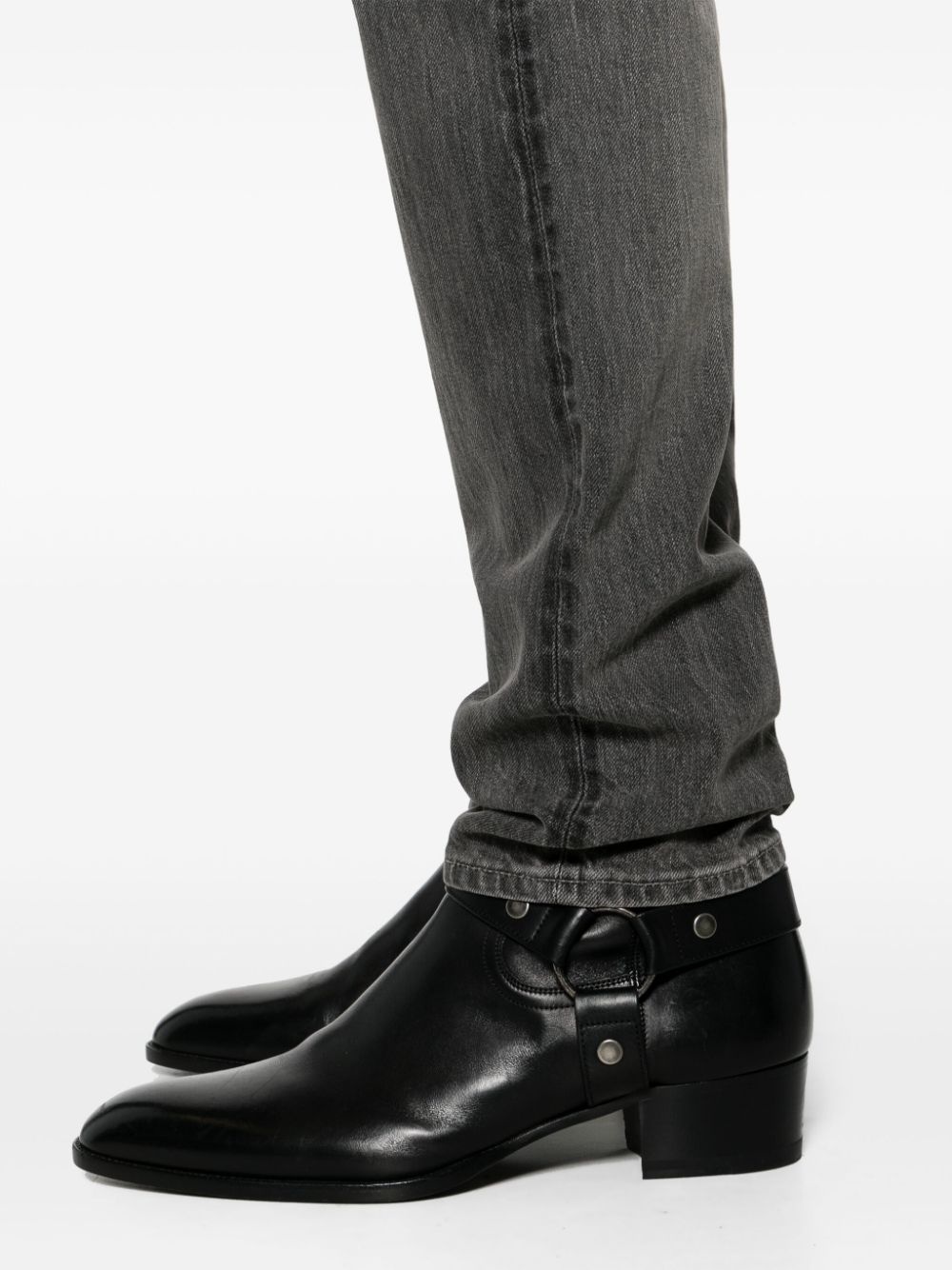 slim-leg cotton jeans - 5
