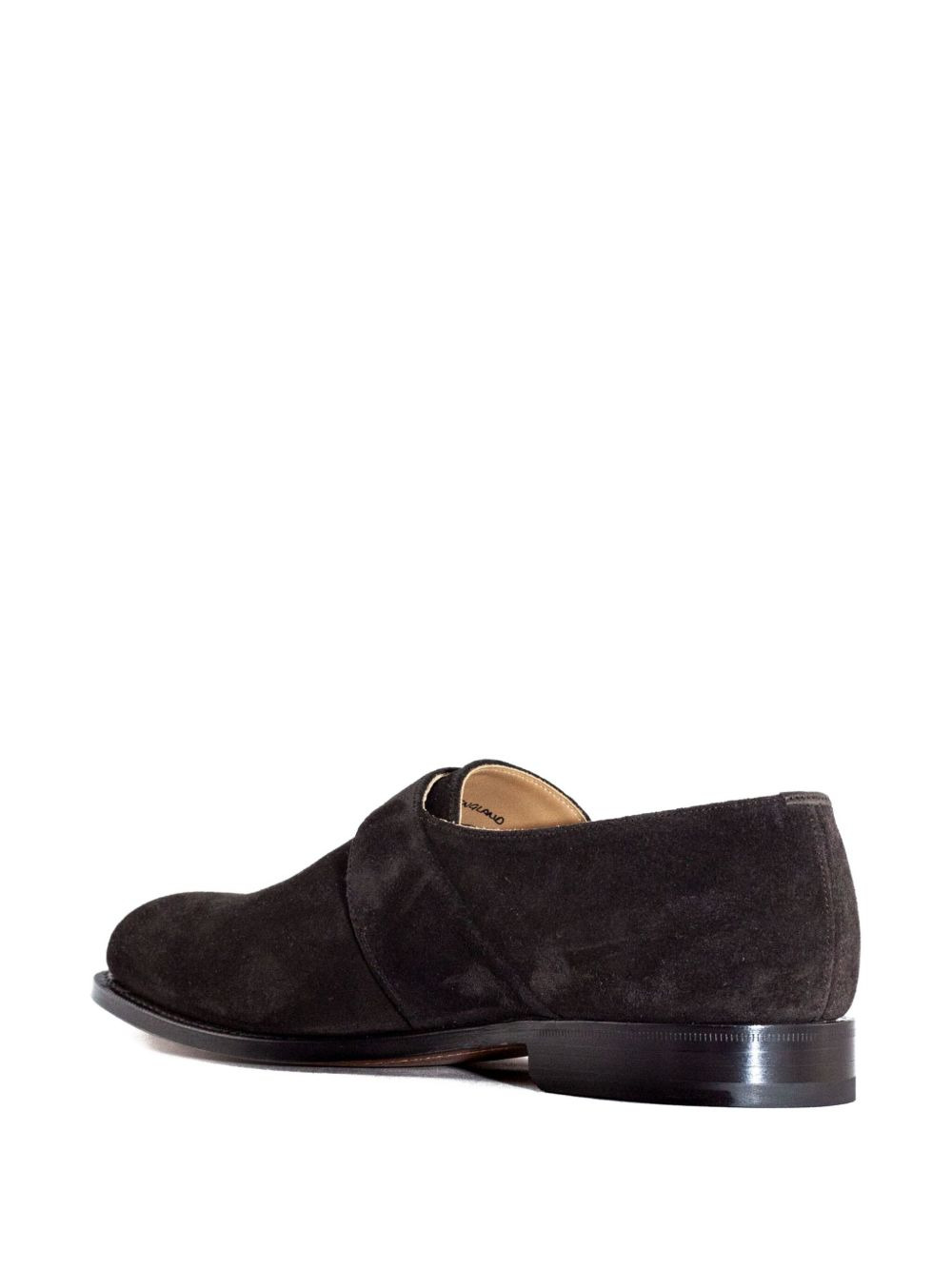 single-buckle suede monk shoes - 4