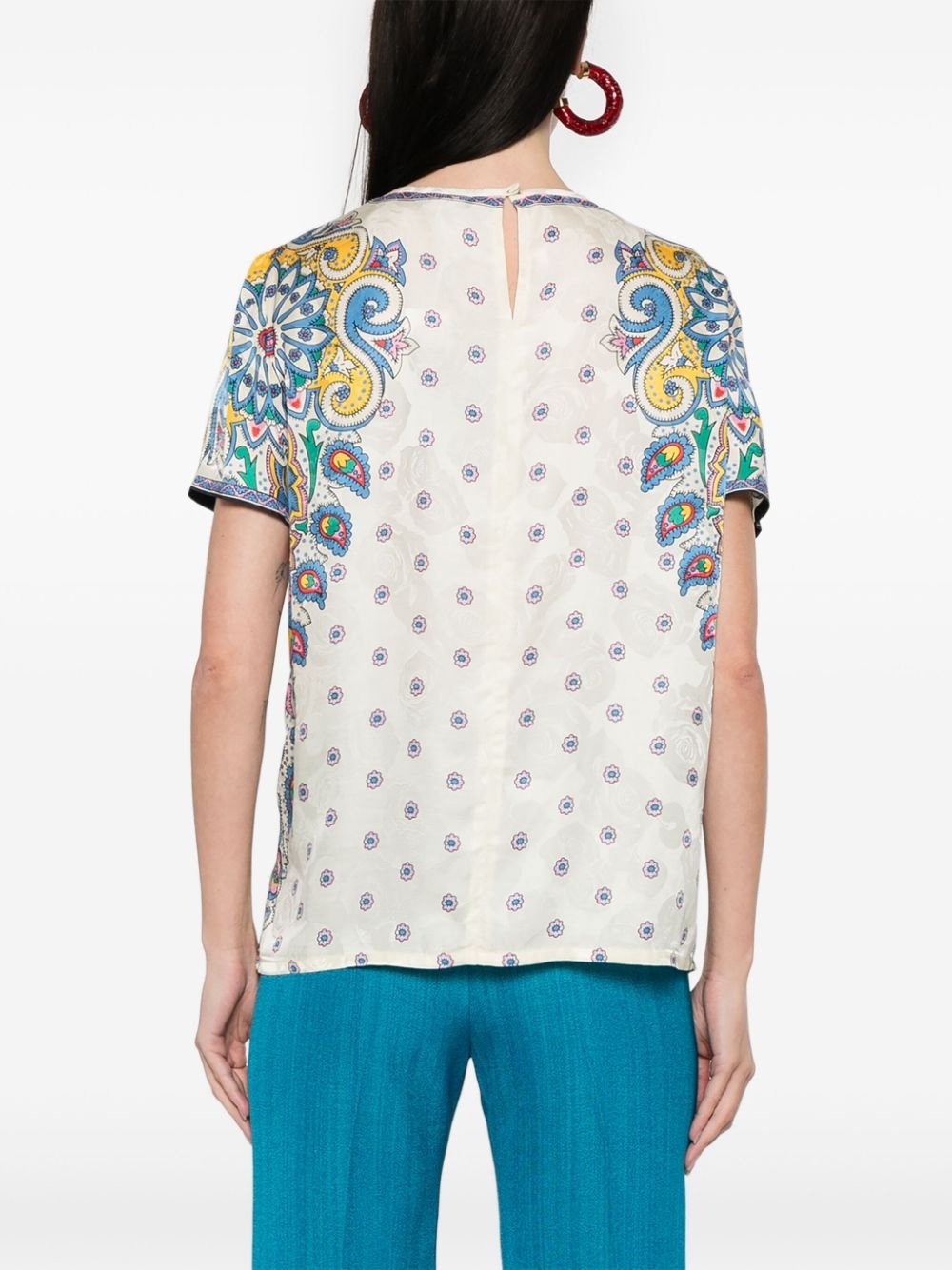 paisley-print T-shirt - 4