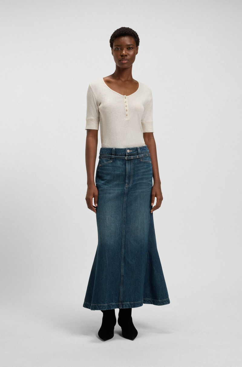 BOSS BLUE-DENIM SKIRT WITH FLARED SHAPE outlook