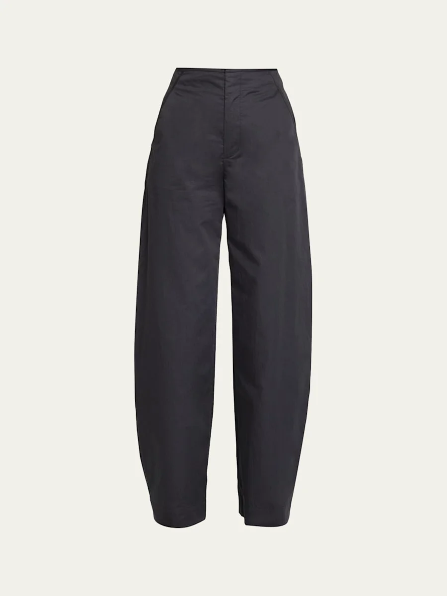 High-Rise Poplin Pants - 1