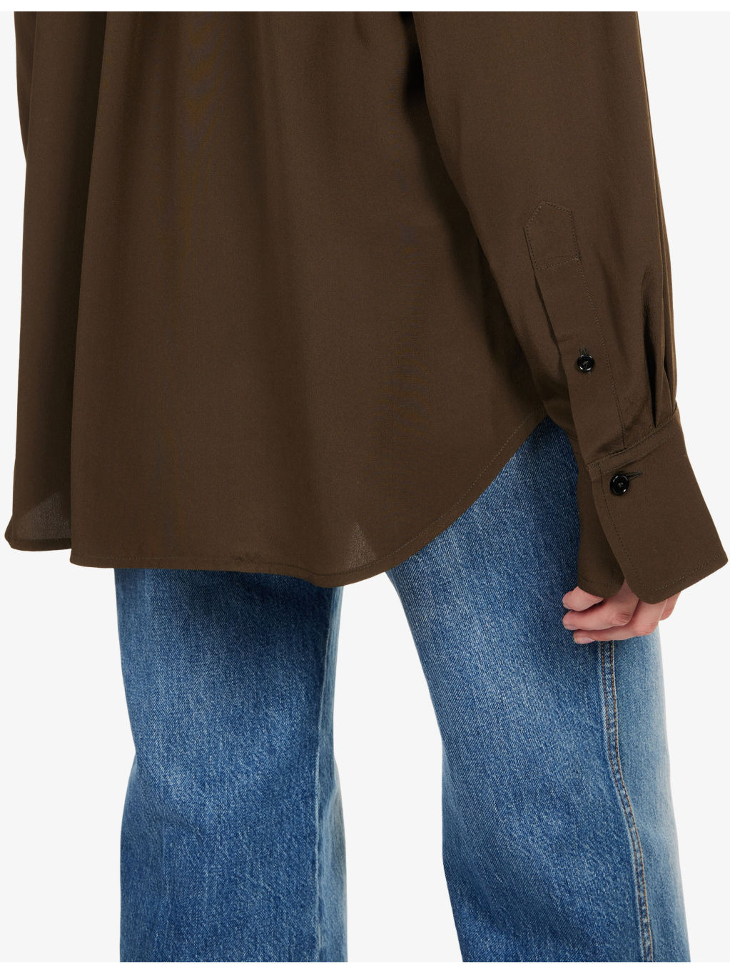 Rouleaux-Trim Silk Blouse - 5