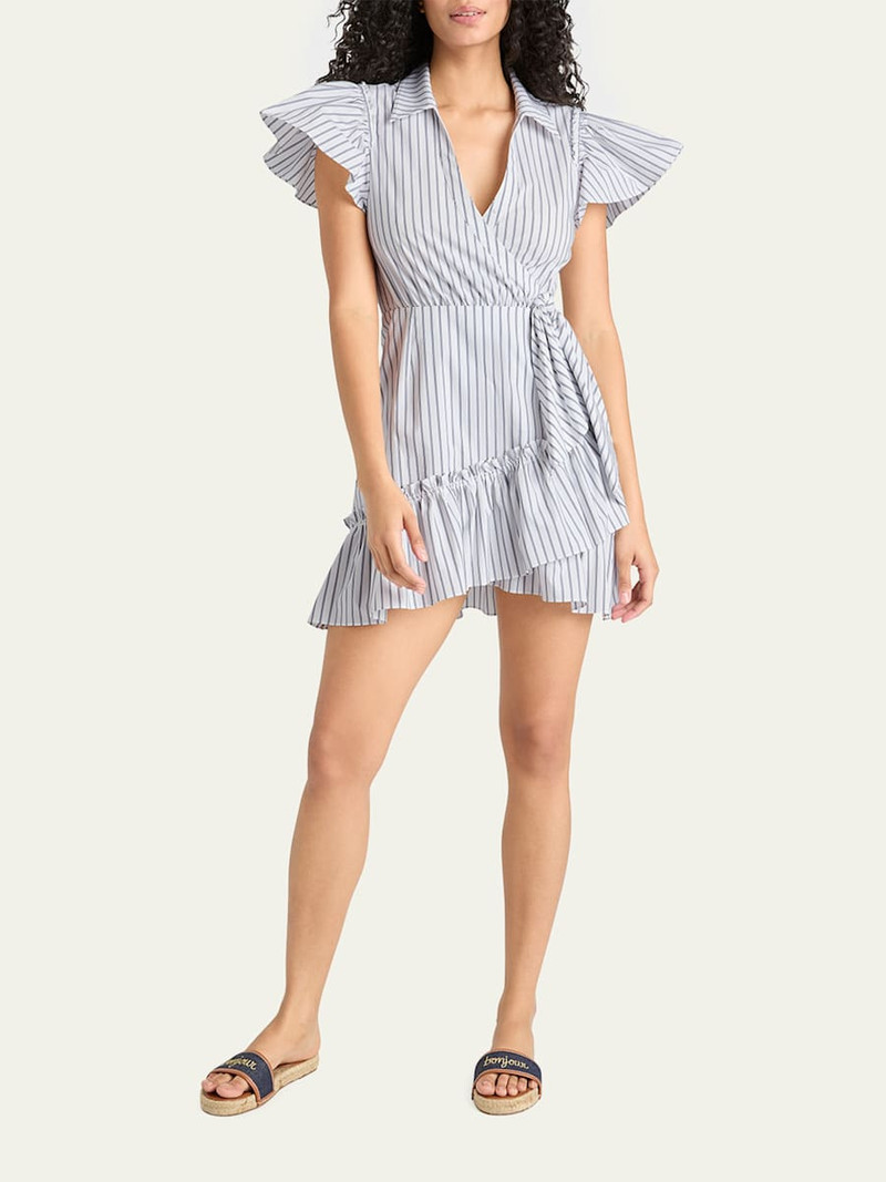 Cinq à Sept Lila Stripe Wrap Dress outlook