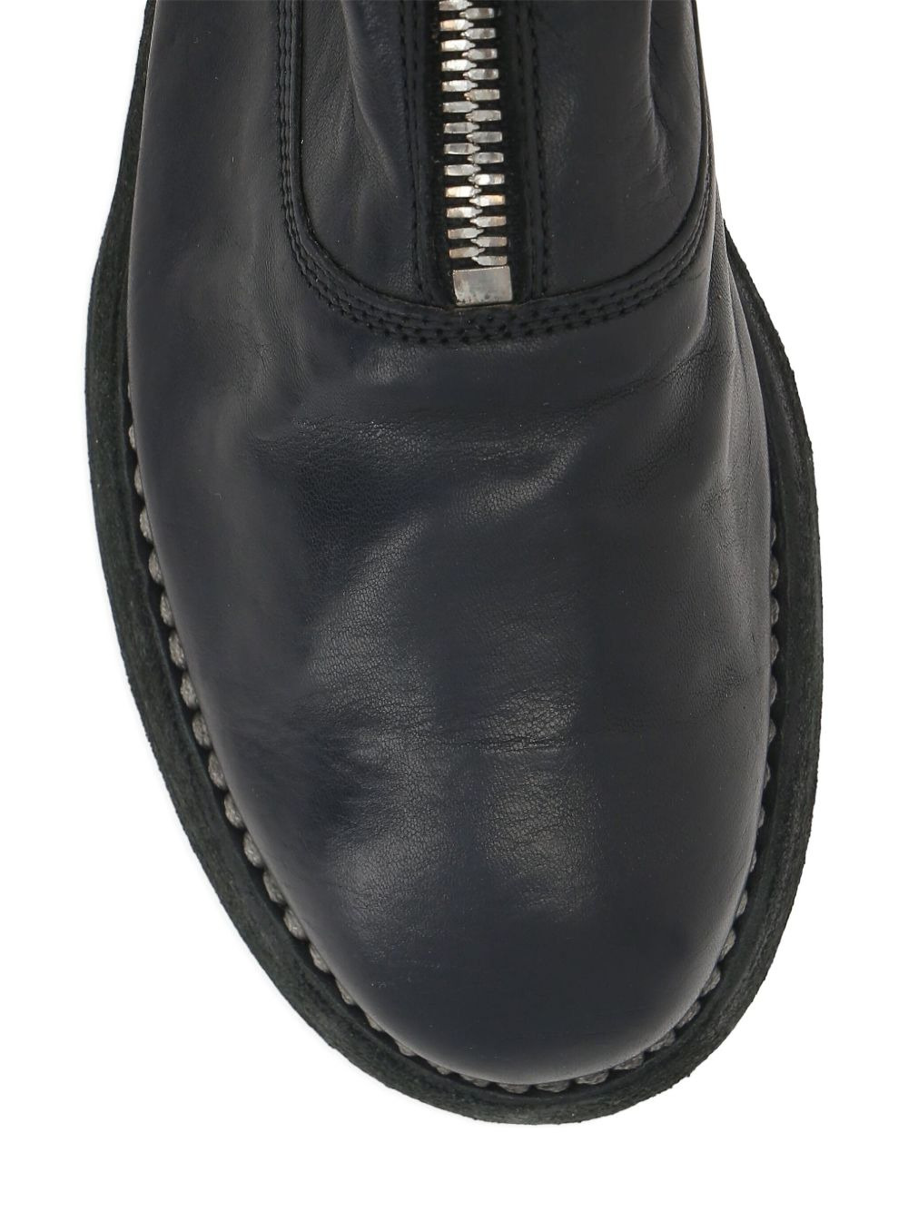 zip-front round-toe boots - 4