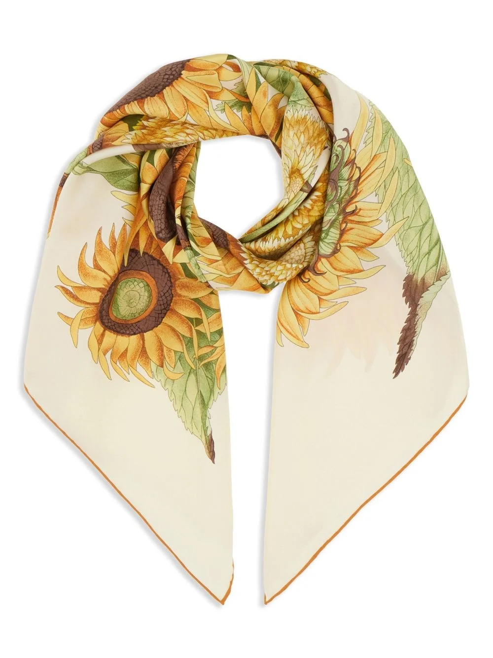 sunflower-print silk scarf - 1