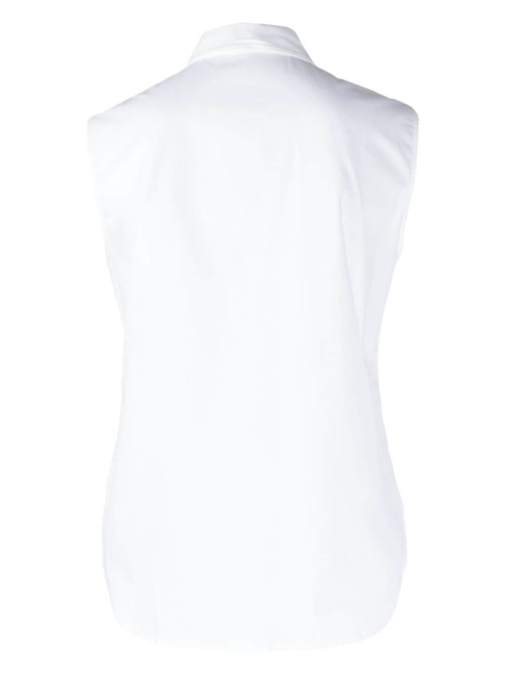 pussy-bow cotton blouse - 2