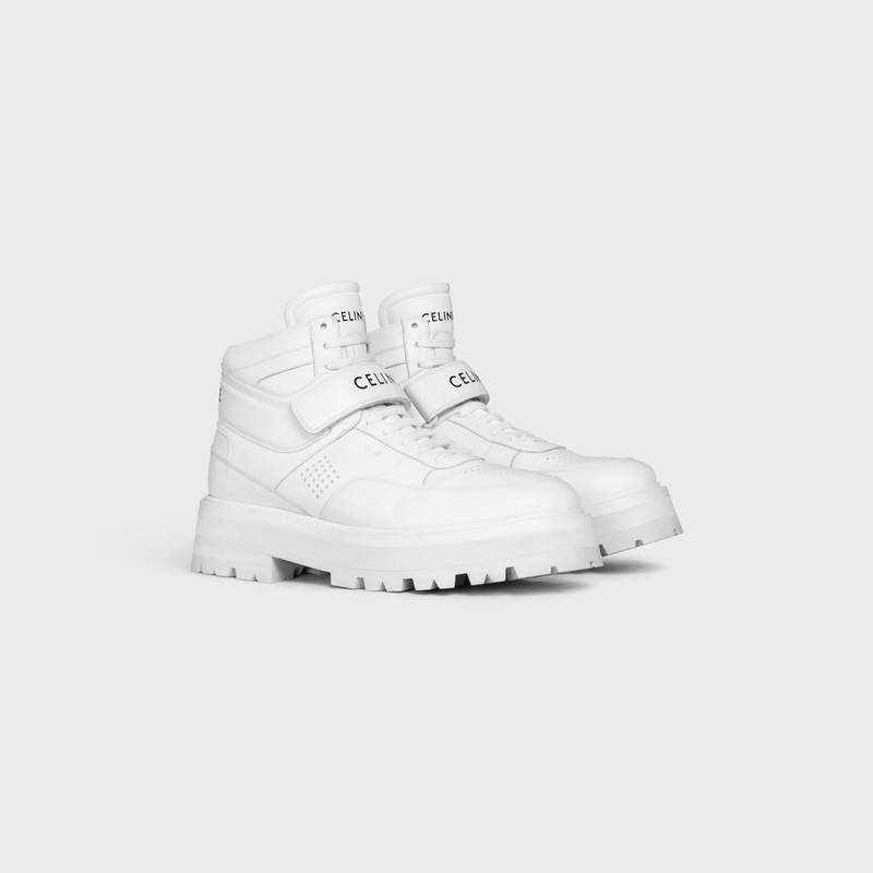 CELINE BULKY TRAINER HIGH SNEAKER WITH VELCRO in CALFSKIN 2