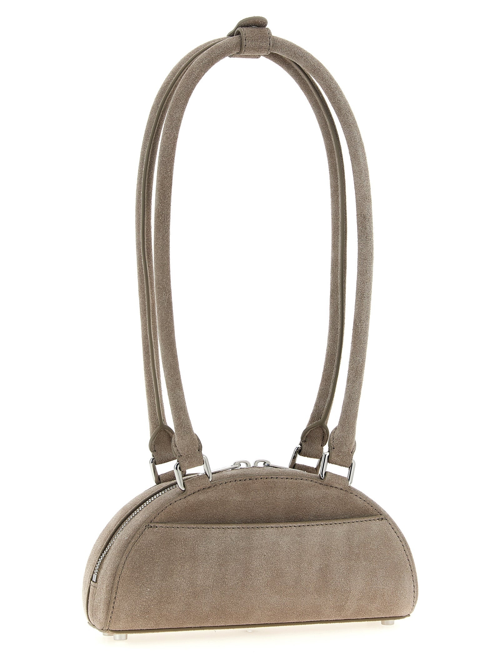 Suede Mini With Charm Shoulder Bags Gray - 2