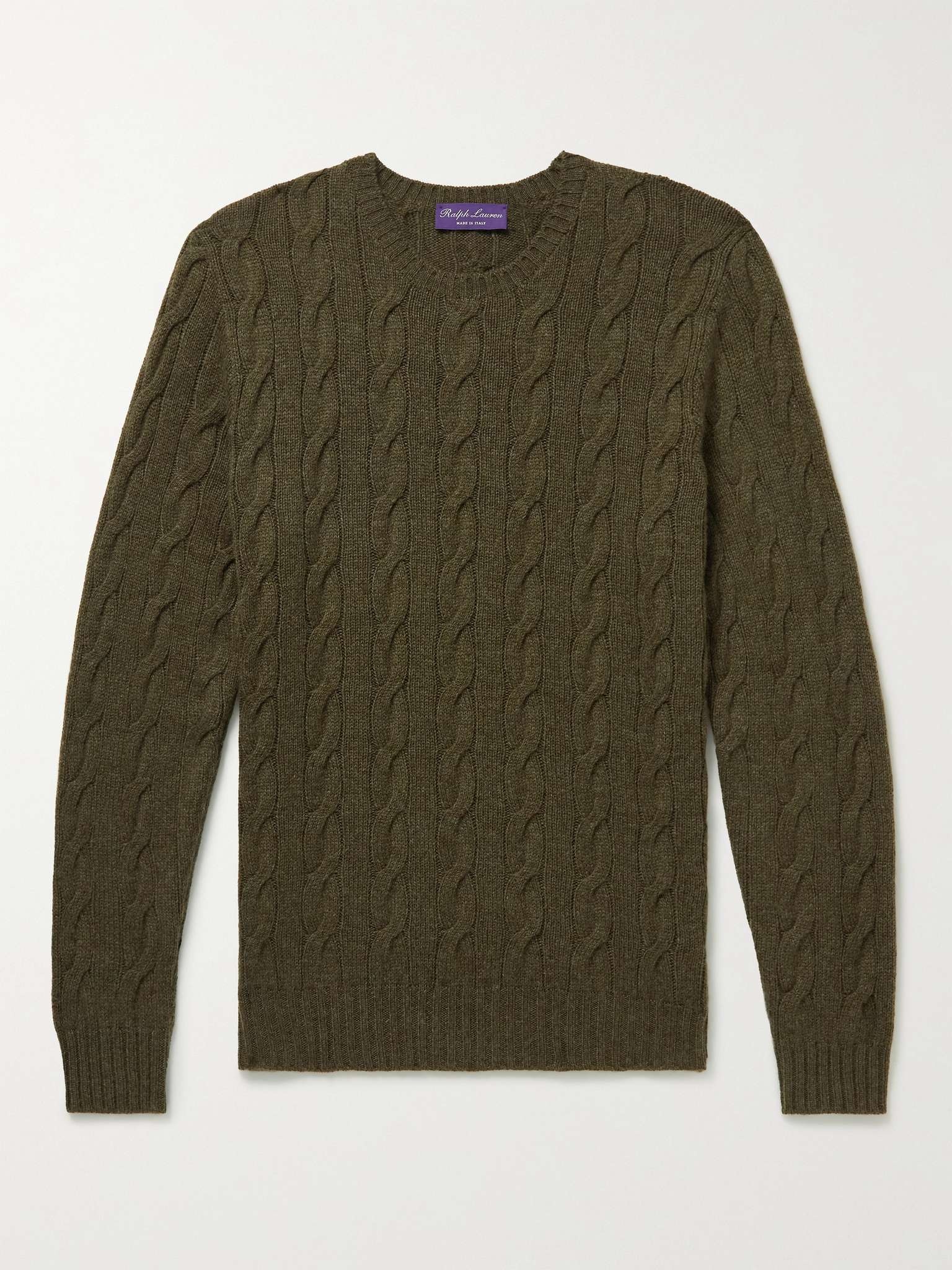 Slim-Fit Cable-Knit Cashmere Sweater - 1