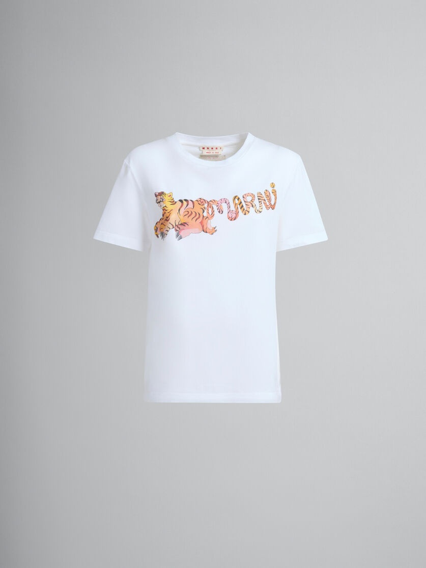 WHITE ORGANIC JERSEY REGULAR-FIT T-SHIRT WITH PRINT - 2