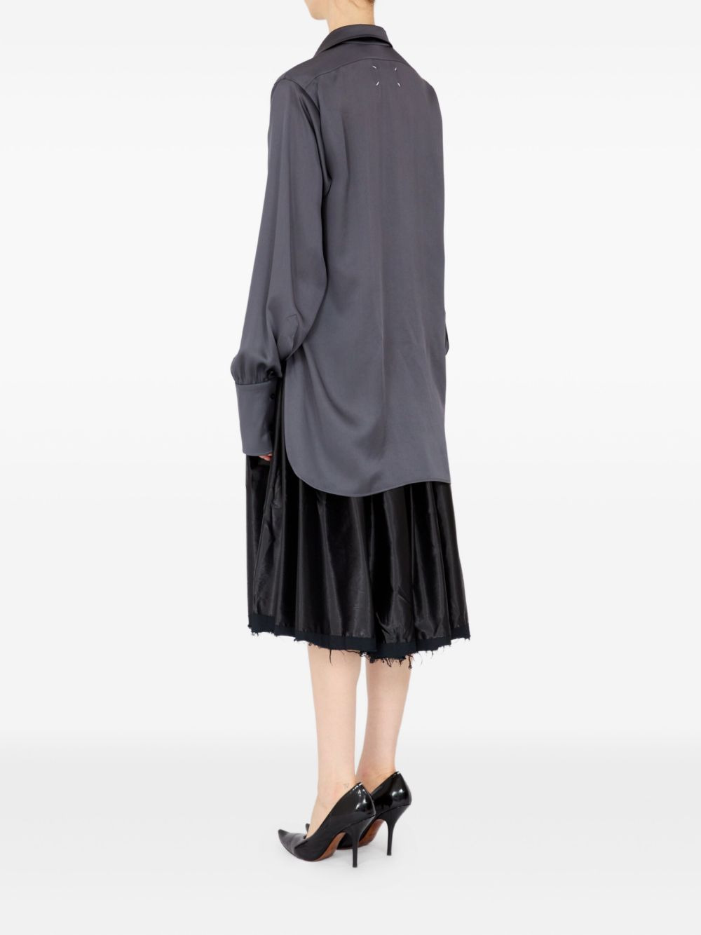 long-sleeved satin shirt - 4